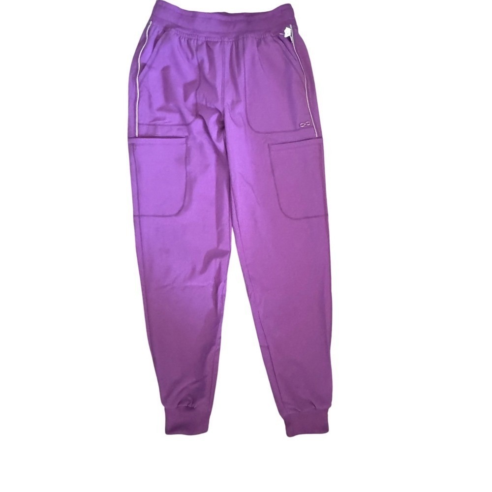 Cherokee Purple Jogger Scrub Pants XS Moisture Wicking Cargo fig inspired